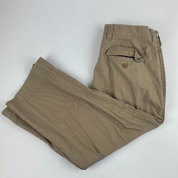 Izod Luxury Sport Chino Pants Mens 32x32 Khaki Flat Front - Picture 1 of 11